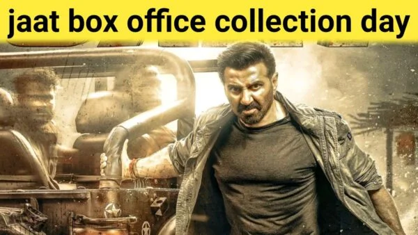 Jaat Movie Box Office Collection Day featuring action hero with jeep in intense scene